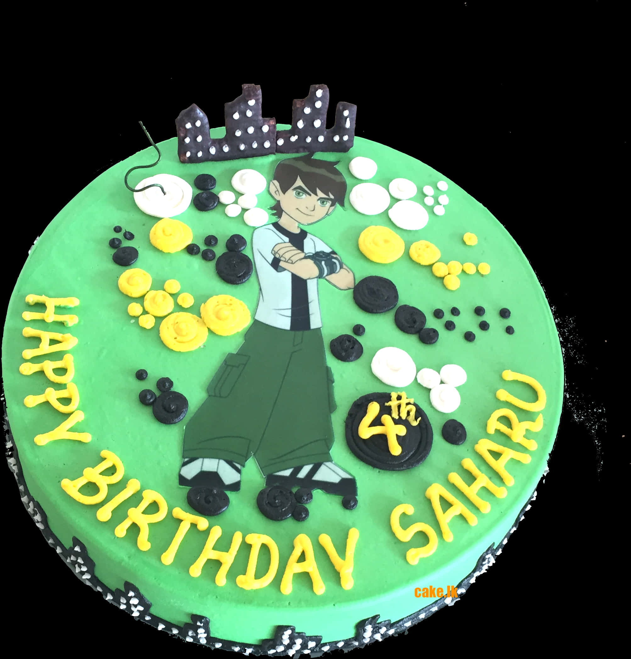 Anime Character Themed Birthday Cake PNG
