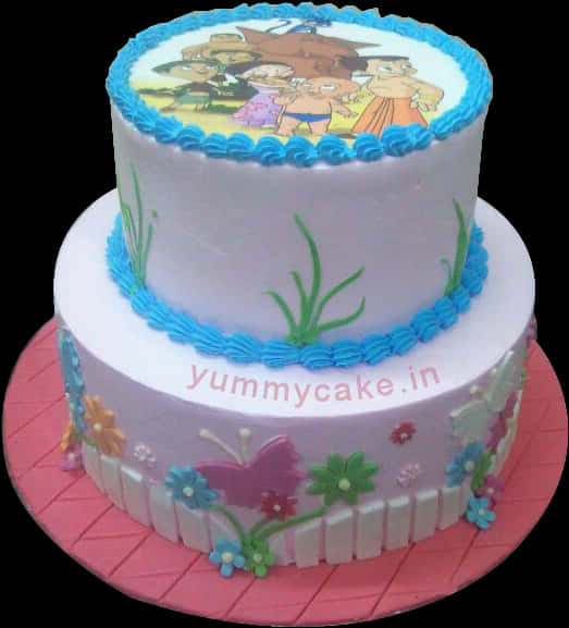Animated Character Themed Cake PNG