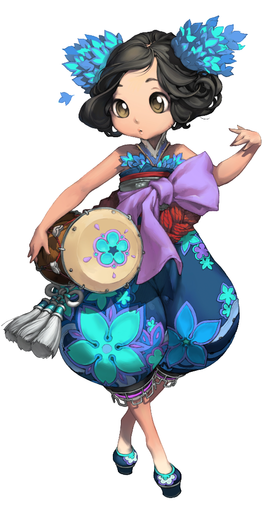 Animated Character Traditional Dress Tambourine PNG