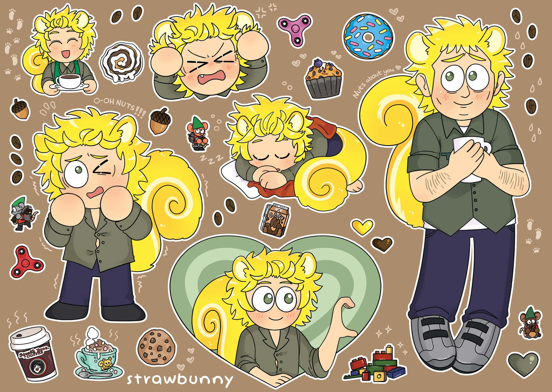 Geanimeerd Personage Tweek Collage Achtergrond