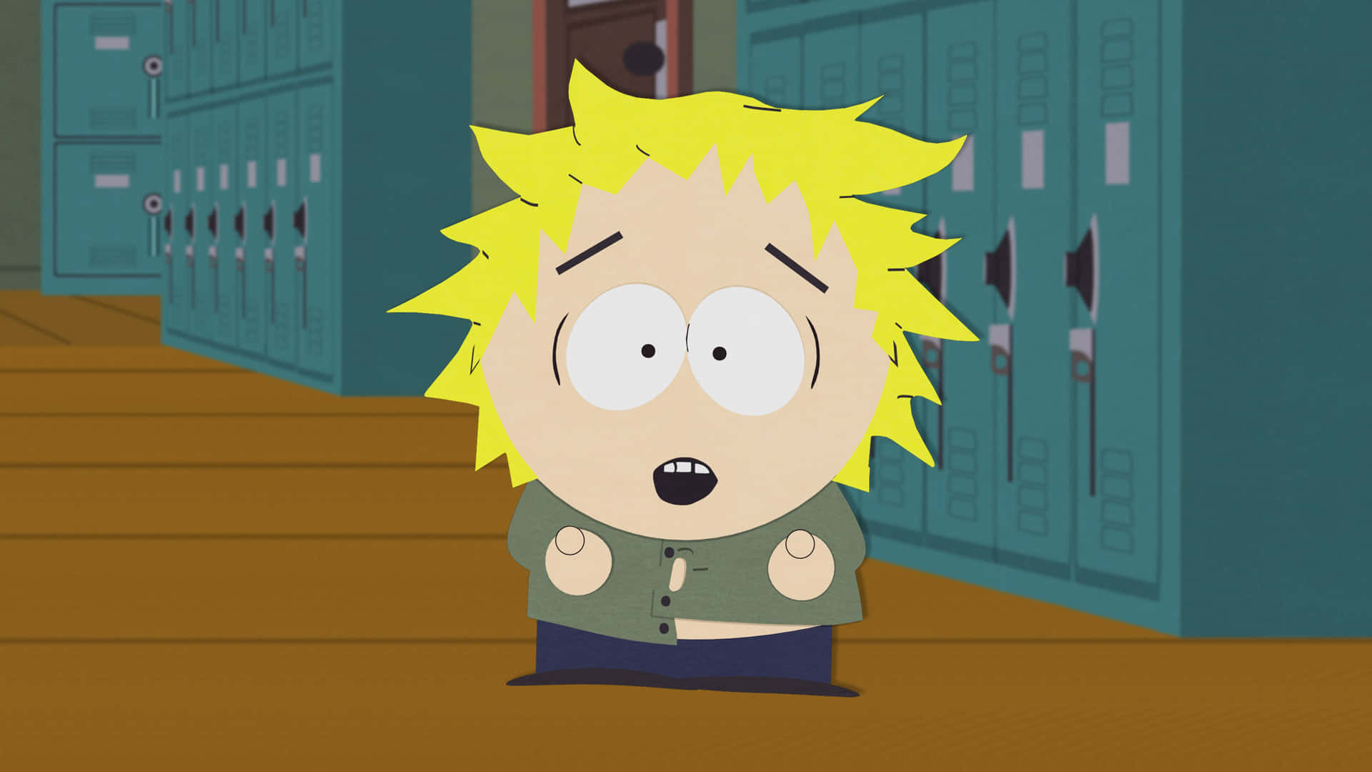 Animated Character Tweek School Hallway Wallpaper