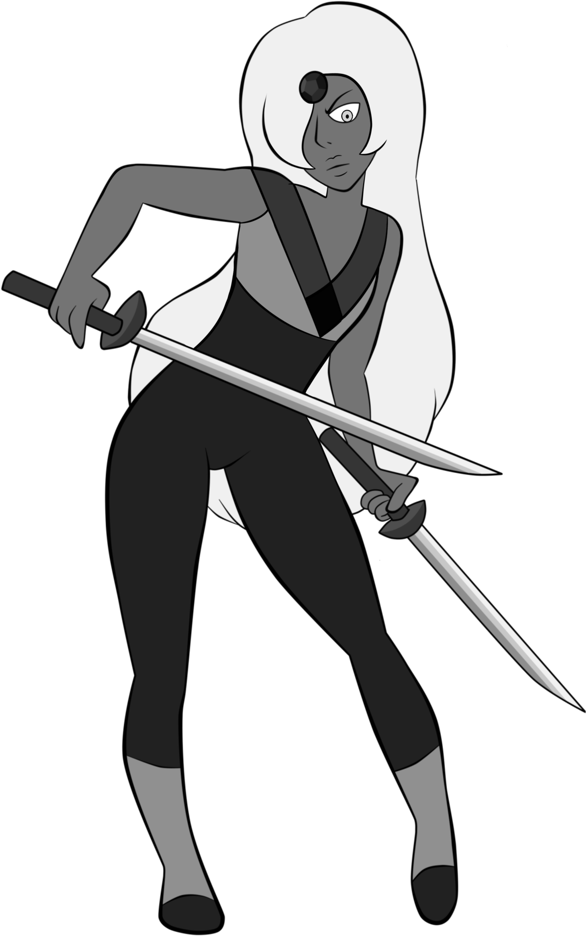 Animated Character Wielding Sword PNG