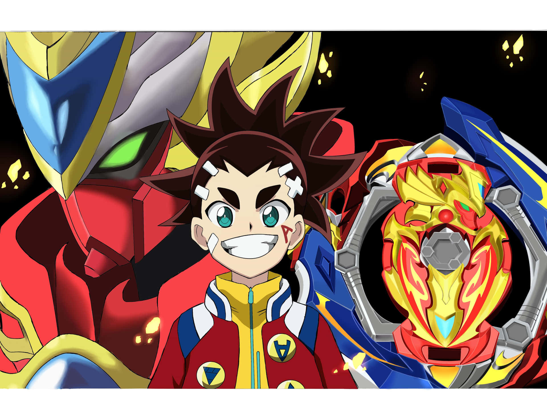 Geanimeerd Personage Met Beyblade Achtergrond