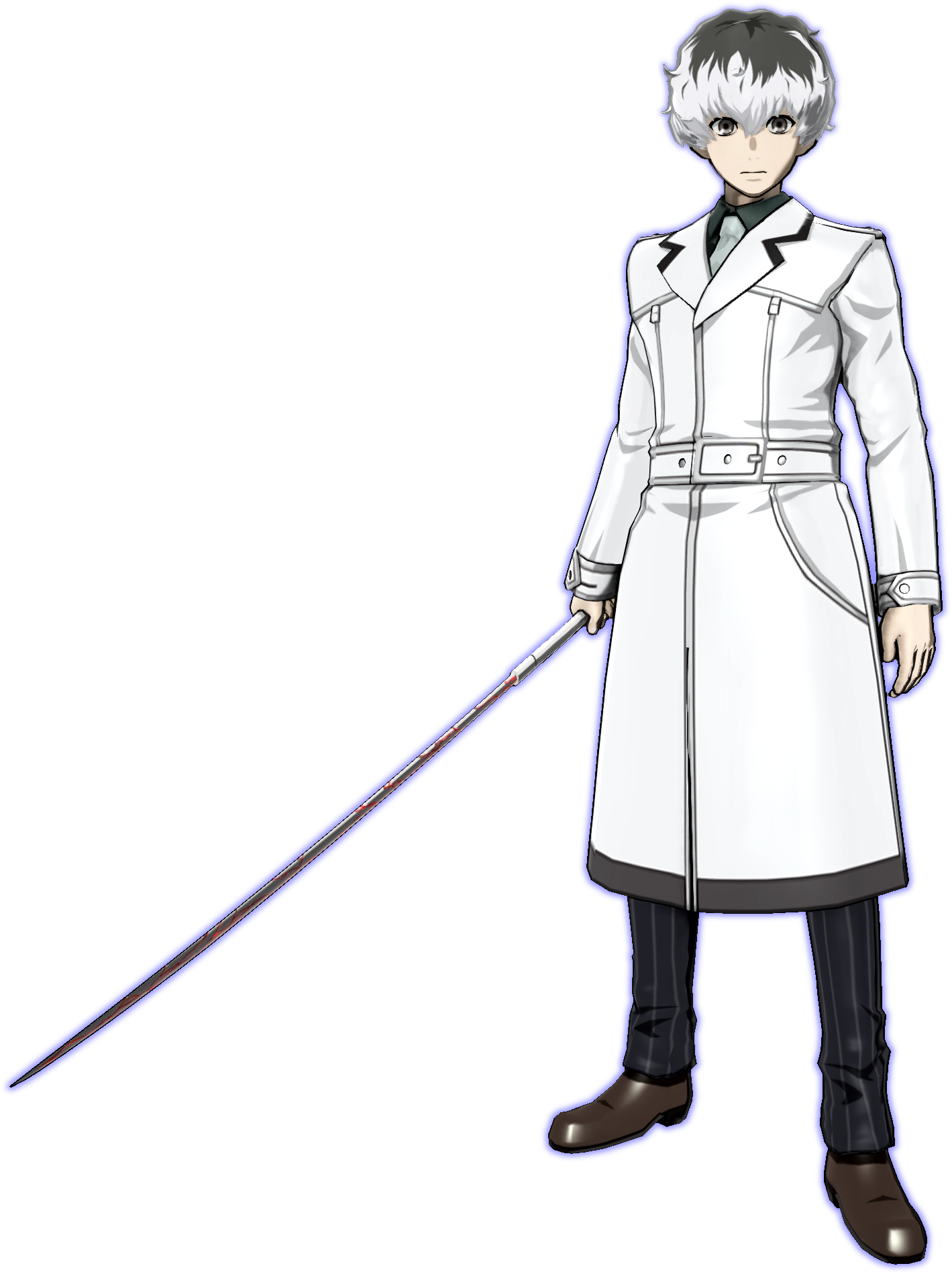 Animated Character With Blue Sword PNG