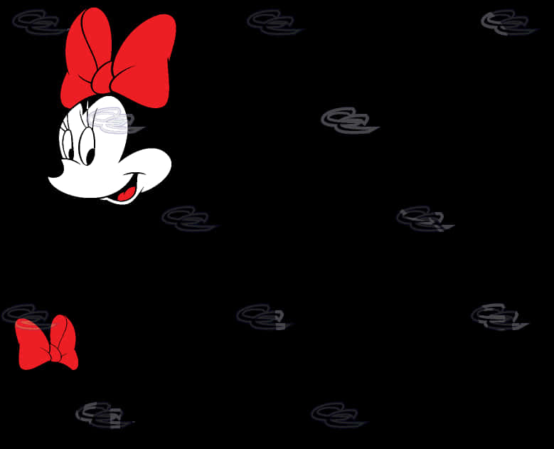 Animated Character With Bow Black Background PNG