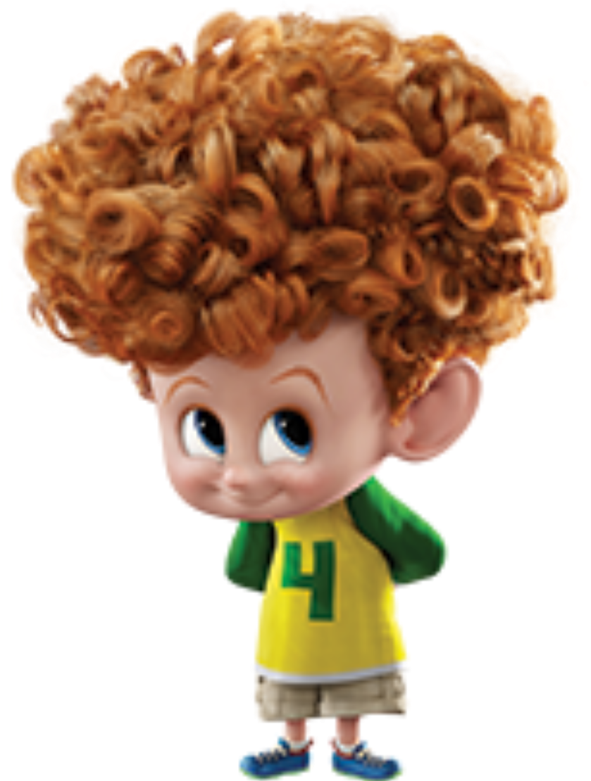 Animated Character With Curly Hair PNG