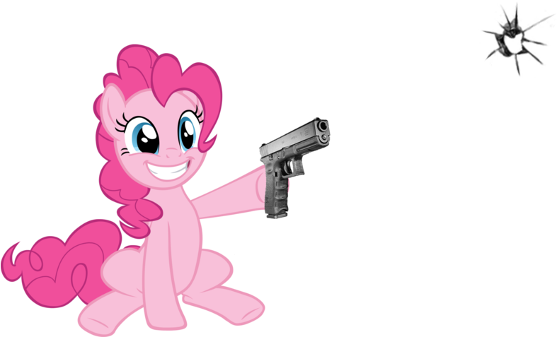 Animated Character With Gunand Bullet Hole PNG
