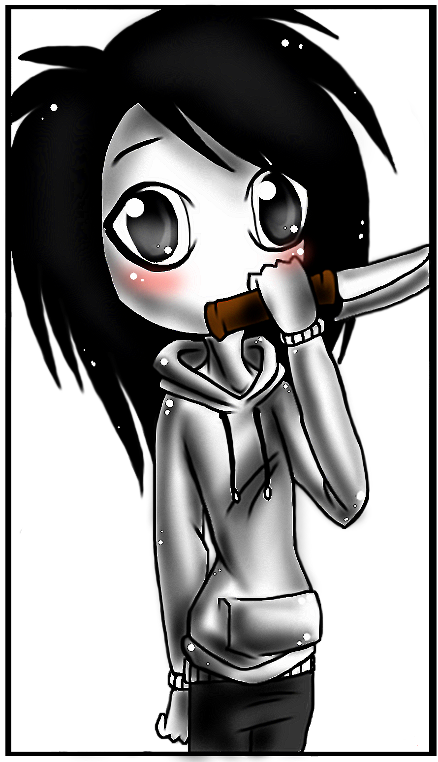 Animated Character With Knife PNG