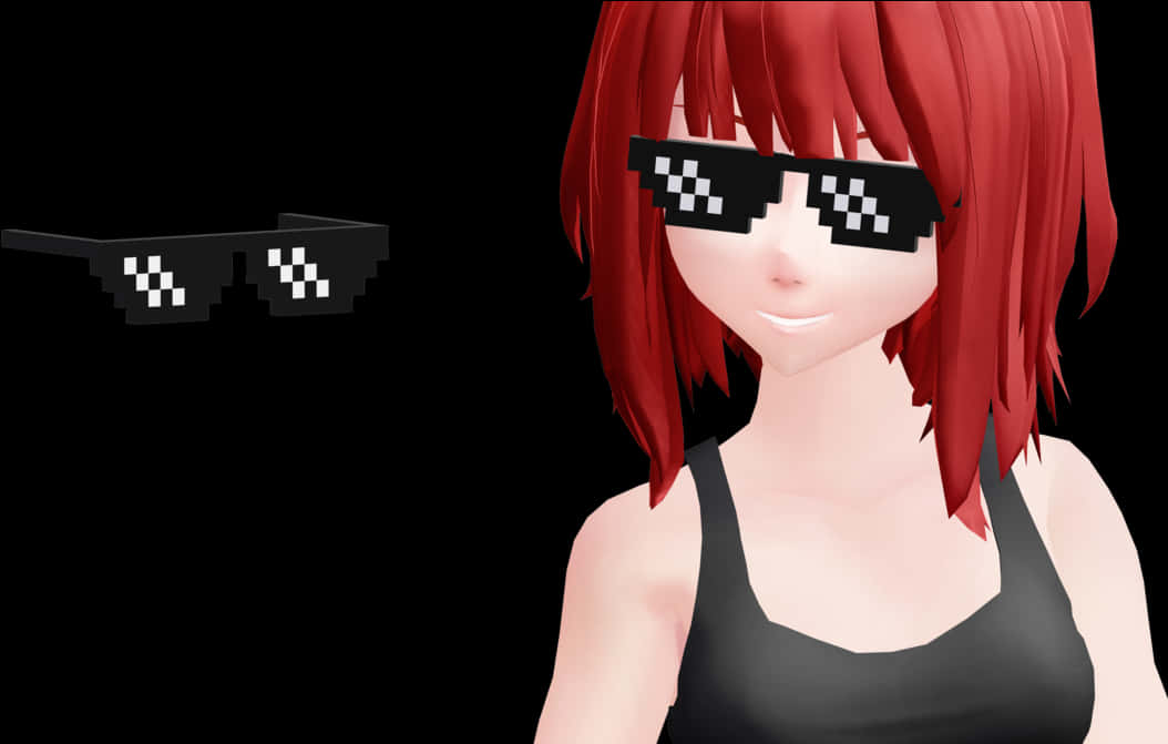 Animated Character With M L G Glasses PNG