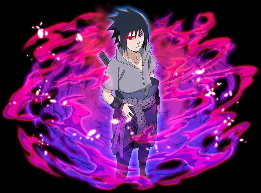 Animated Character With Purple Aura PNG