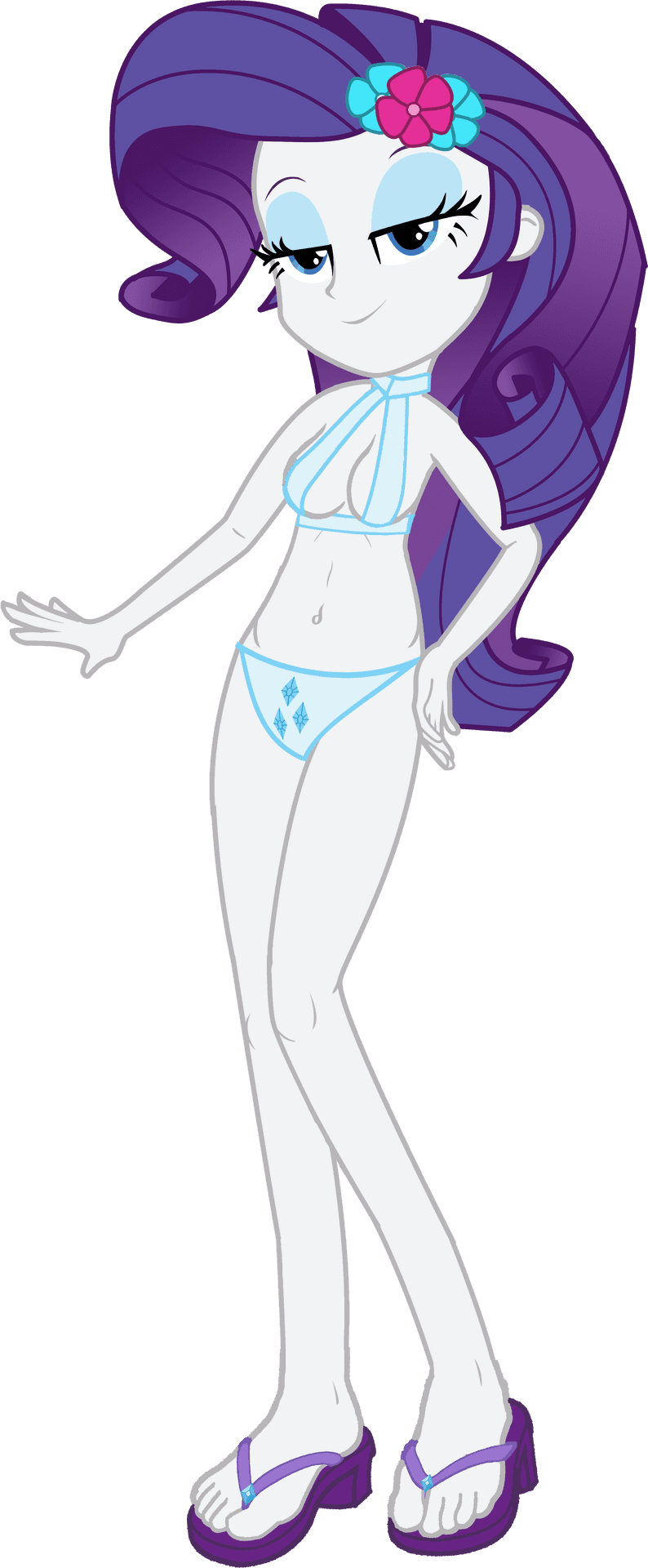 Animated Characterin Blue Bikini PNG