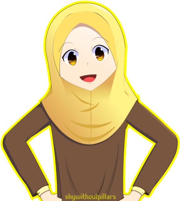 Animated Characterin Hijab PNG
