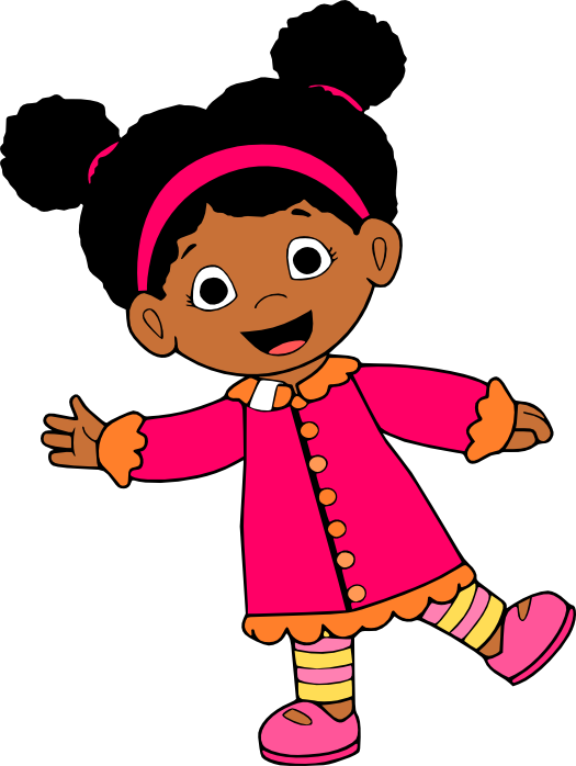 Animated Characterin Pink Dress PNG