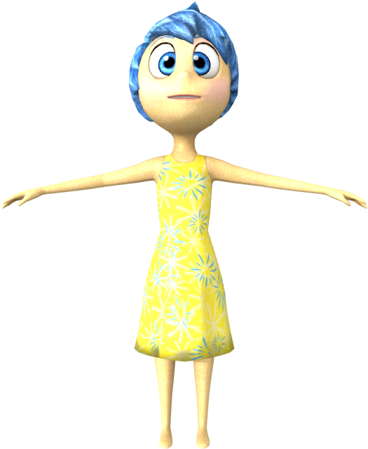 Animated Characterin Yellow Dress PNG