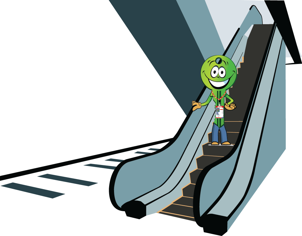Animated Characteron Escalator PNG