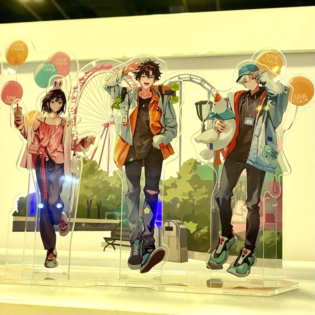 Animated Characters Amusement Park Display Wallpaper