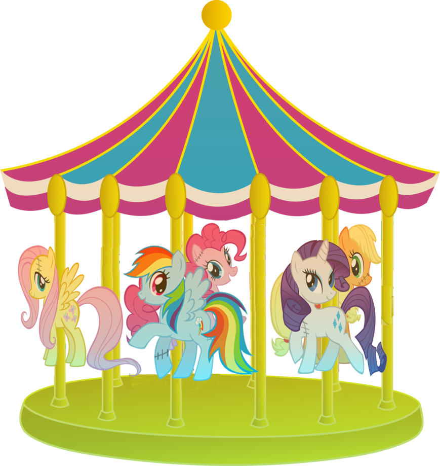 Animated Characters Carousel Ride PNG