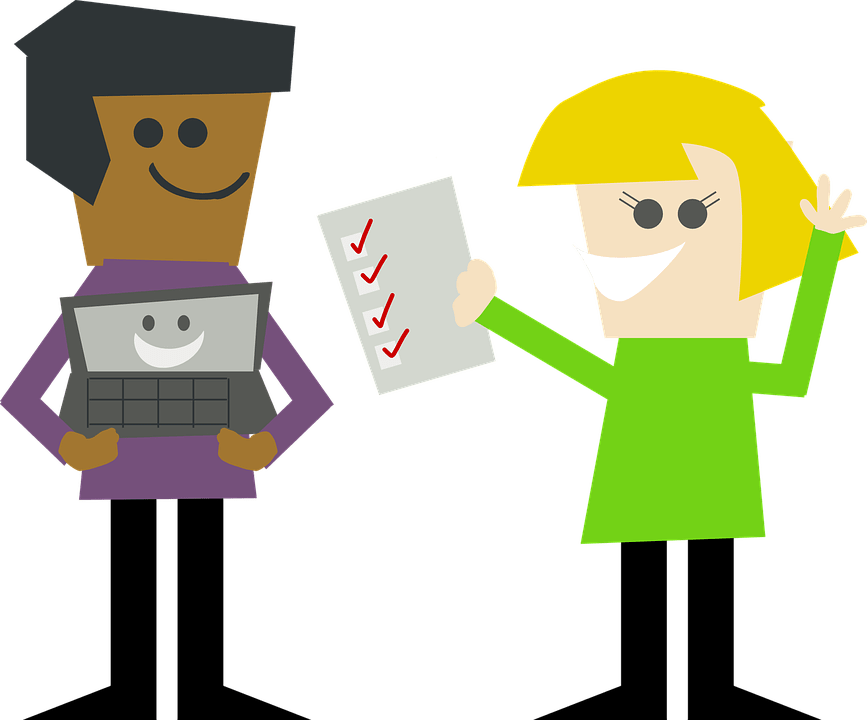 Animated Characters Completing Tasks Checklist PNG