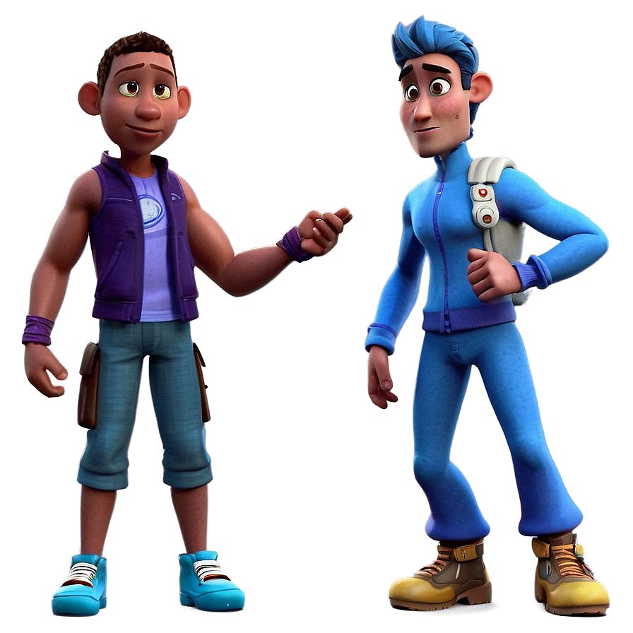 Animated Characters Standing Png 06122024 PNG