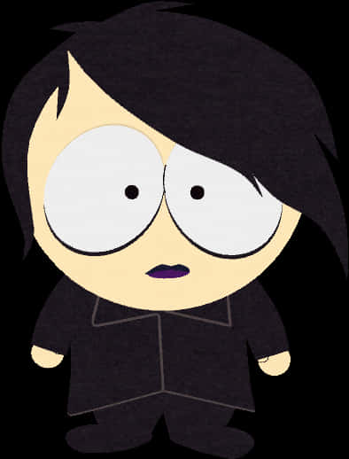 Animated Characterwith Emo Hairstyle PNG