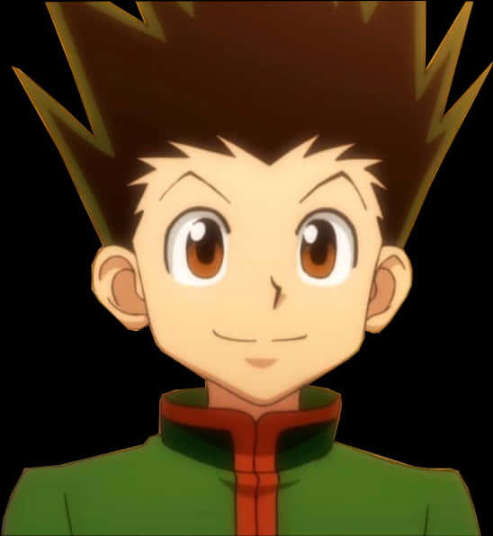 Animated Characterwith Spiky Hair PNG