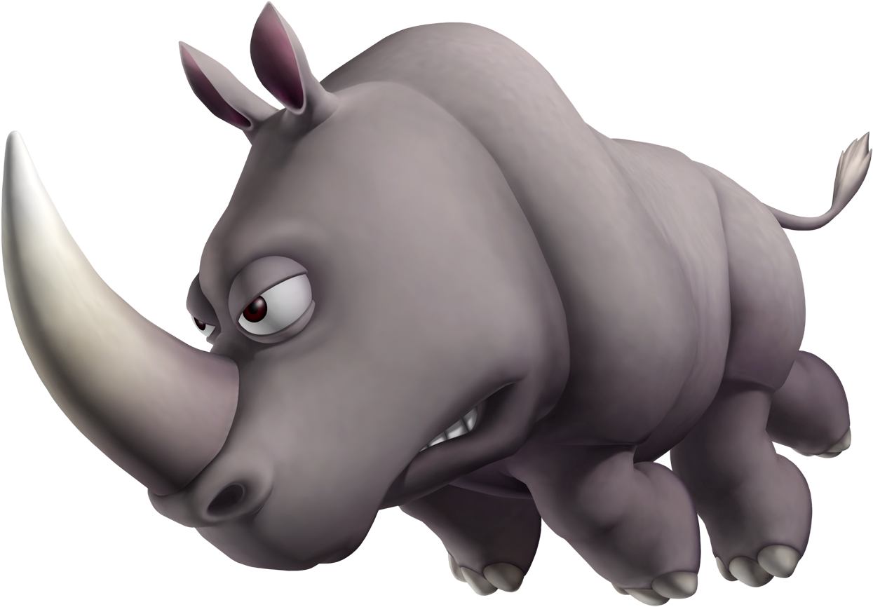 Animated Charging Rhinoceros PNG