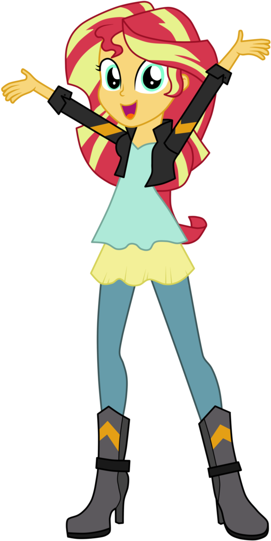 Animated Cheerful Girl Character PNG