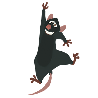 Animated Cheerful Mouse Character PNG