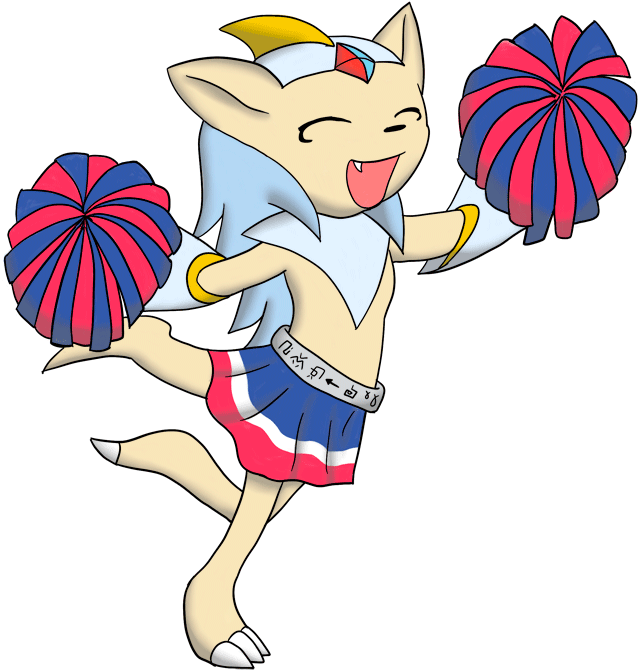 Animated Cheerleader Character PNG