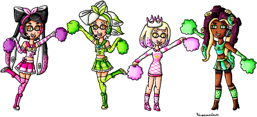 Animated_ Cheerleader_ Characters PNG