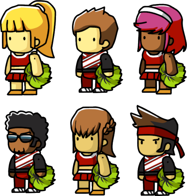 Animated Cheerleader Characters PNG
