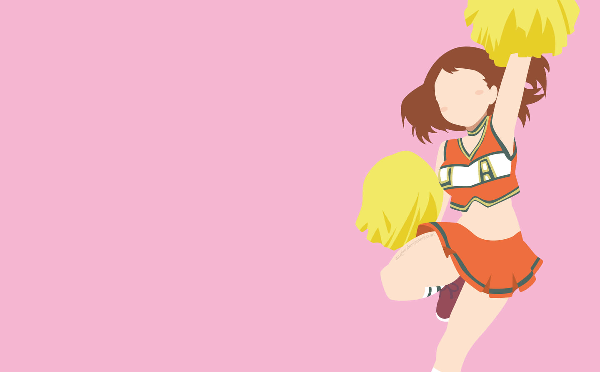 Animated Cheerleader Jump Illustration Wallpaper