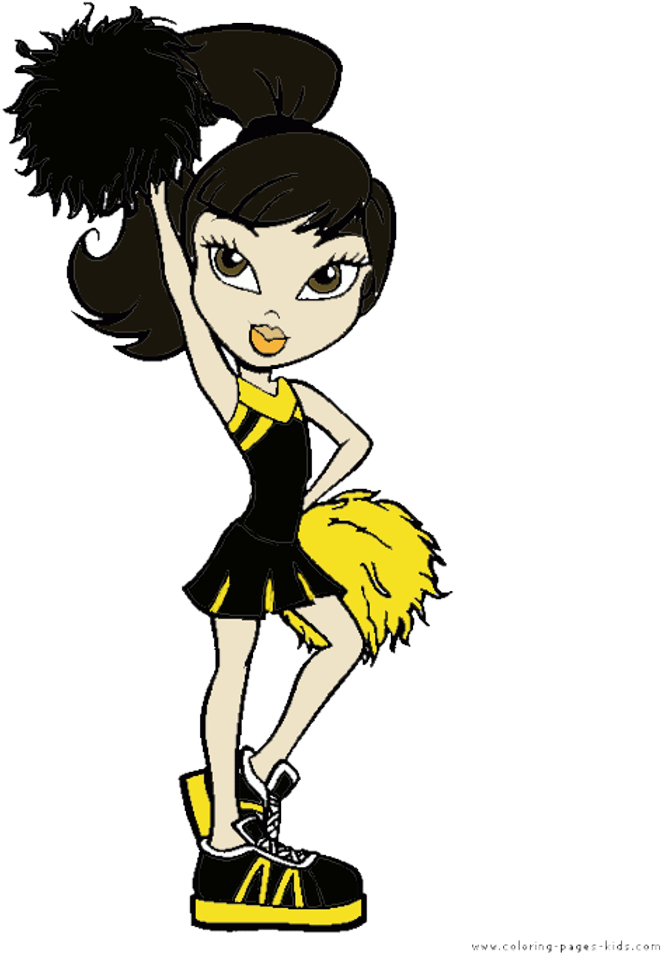 Animated Cheerleader Pose PNG