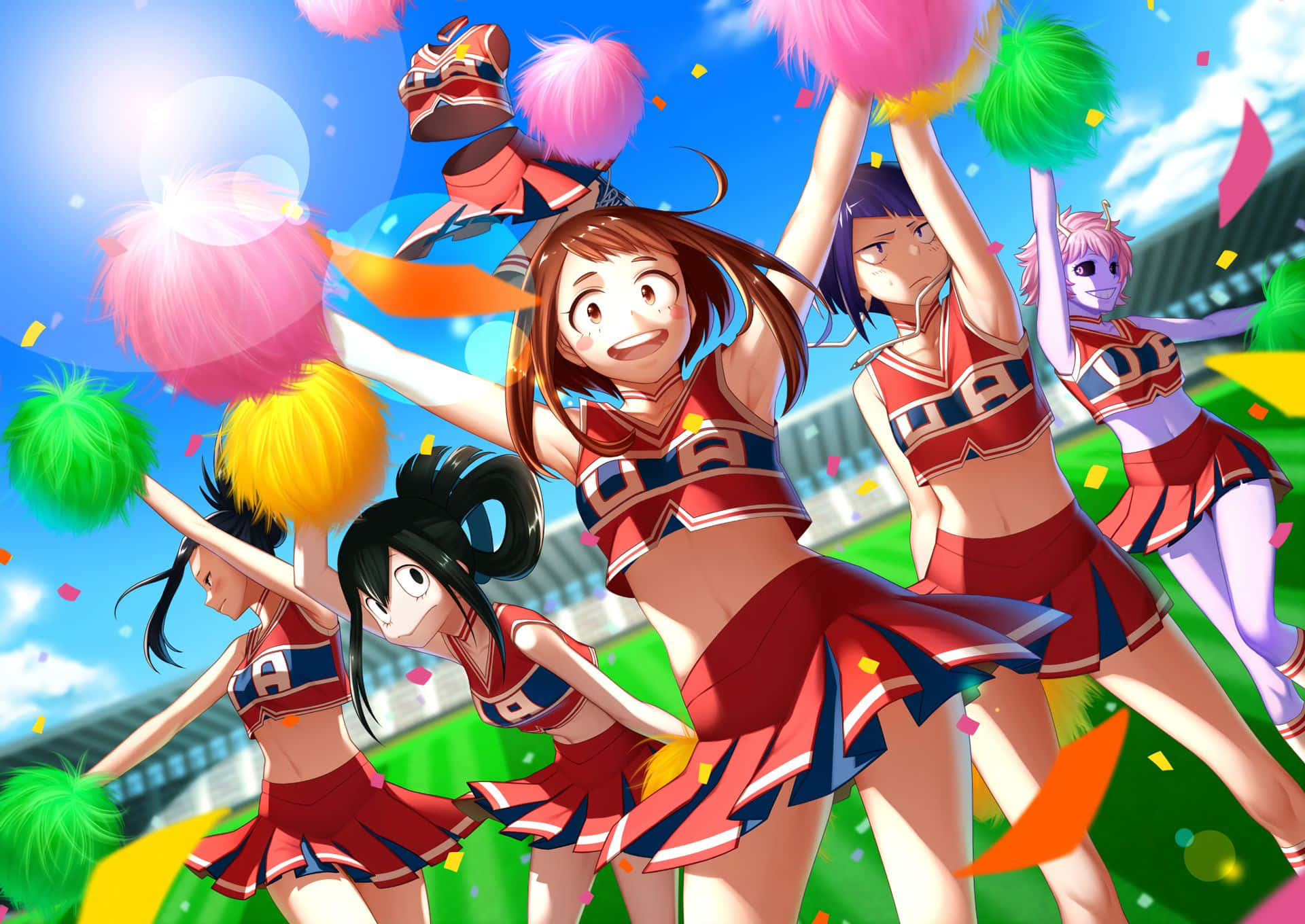 Animated Cheerleading Squad Performance.jpg Wallpaper