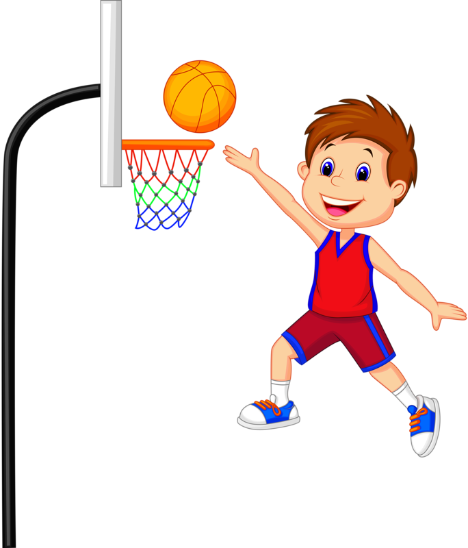 Animated Child Basketball Shot Clipart PNG