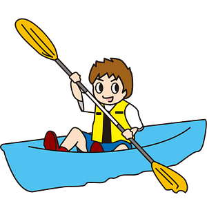 Animated Child Canoeing Cartoon PNG