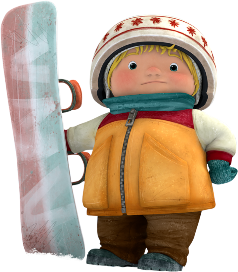 Animated Child Snowboarder Readyfor Snowboarding PNG