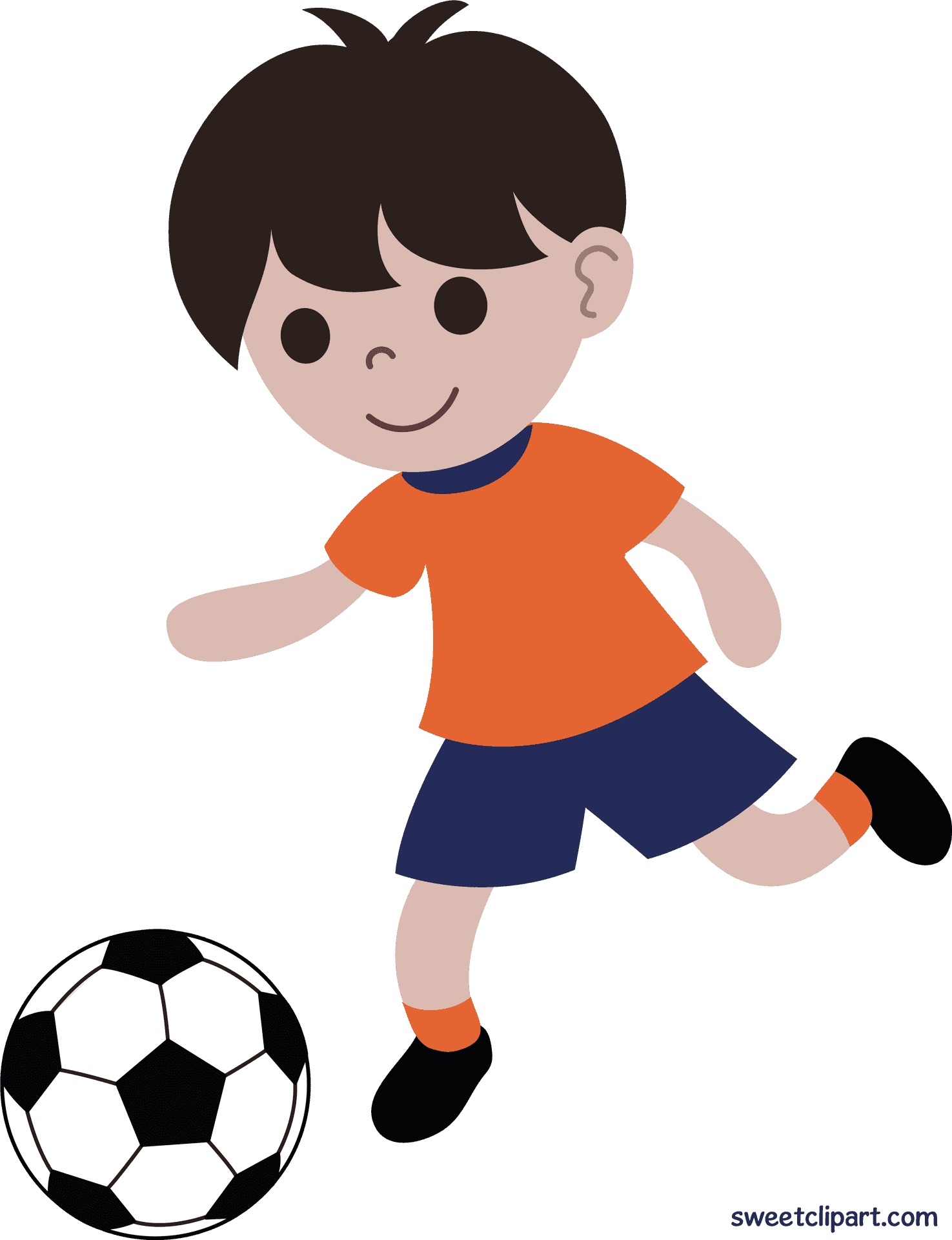 Animated Child Soccer Player PNG