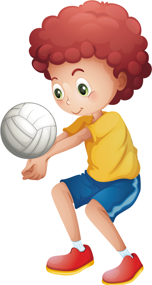 Download Animated Child Volleyball Player | Wallpapers.com