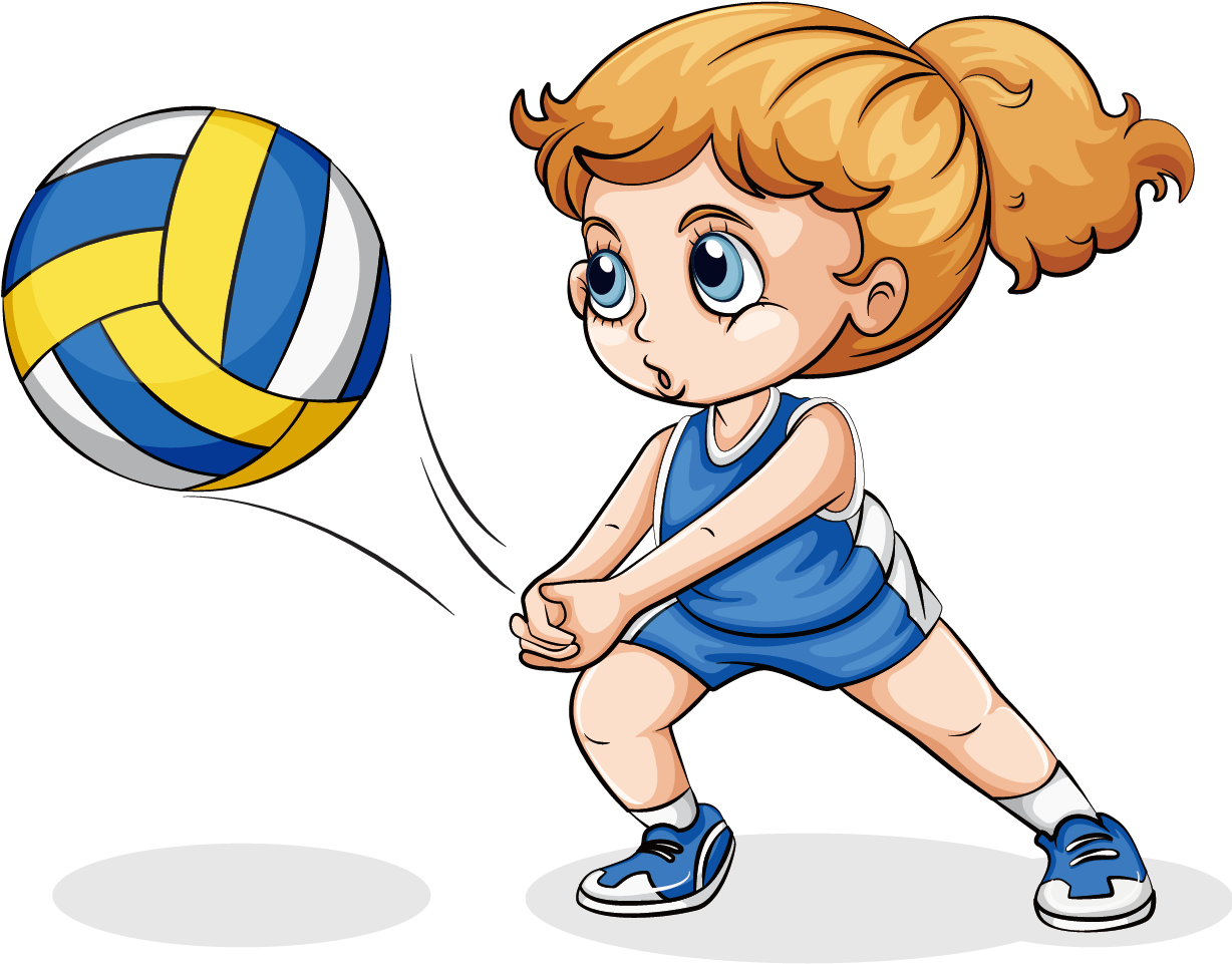 Download Animated Child Volleyball Player | Wallpapers.com