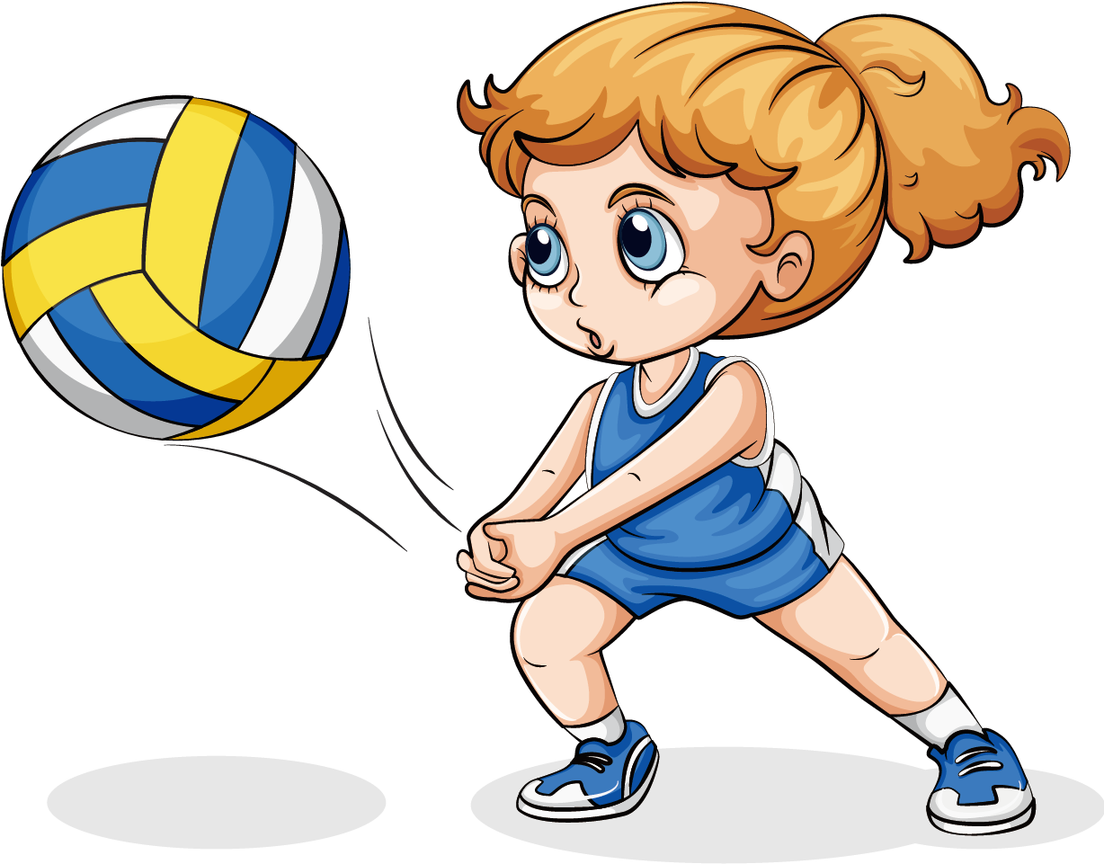 Animated Child Volleyball Player PNG