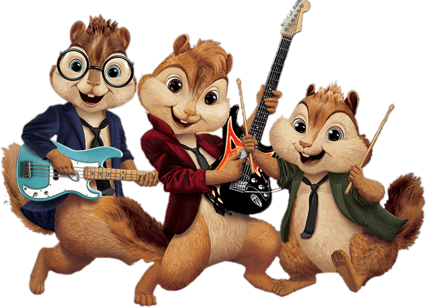 Animated Chipmunk Band PNG