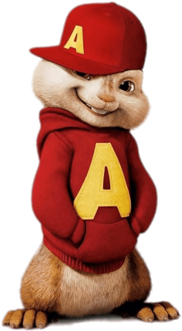 Animated Chipmunk Red Hoodie Cap PNG