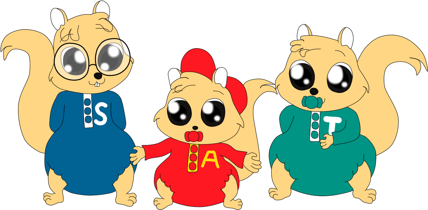 Animated Chipmunk Trio PNG