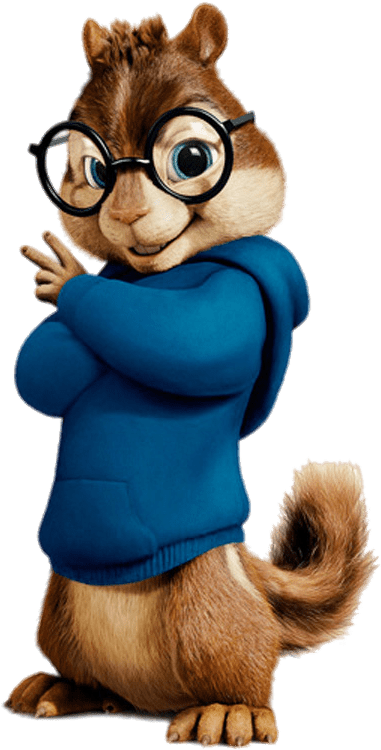 Animated Chipmunk With Glasses PNG