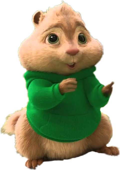 Animated Chipmunkin Green Sweater PNG
