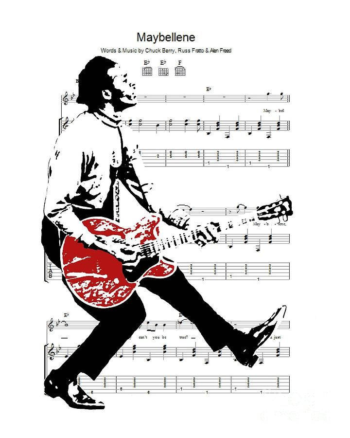 Animated Chuck Berry Performing "Maybellene" Wallpaper