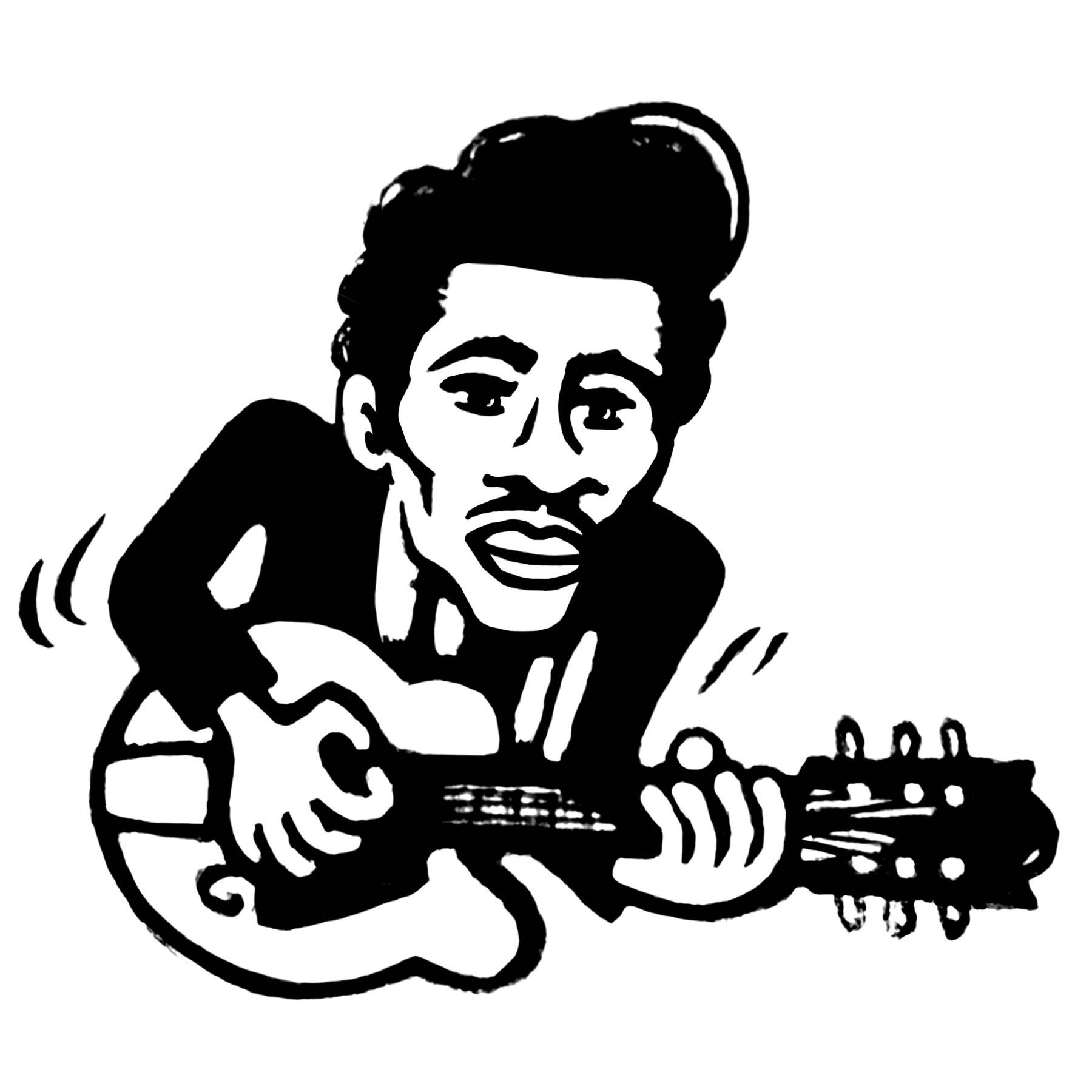 Animeret Chuck Berry spiller guitar Wallpaper