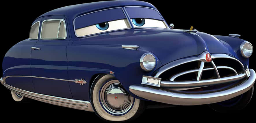 Animated Classic Car Character PNG