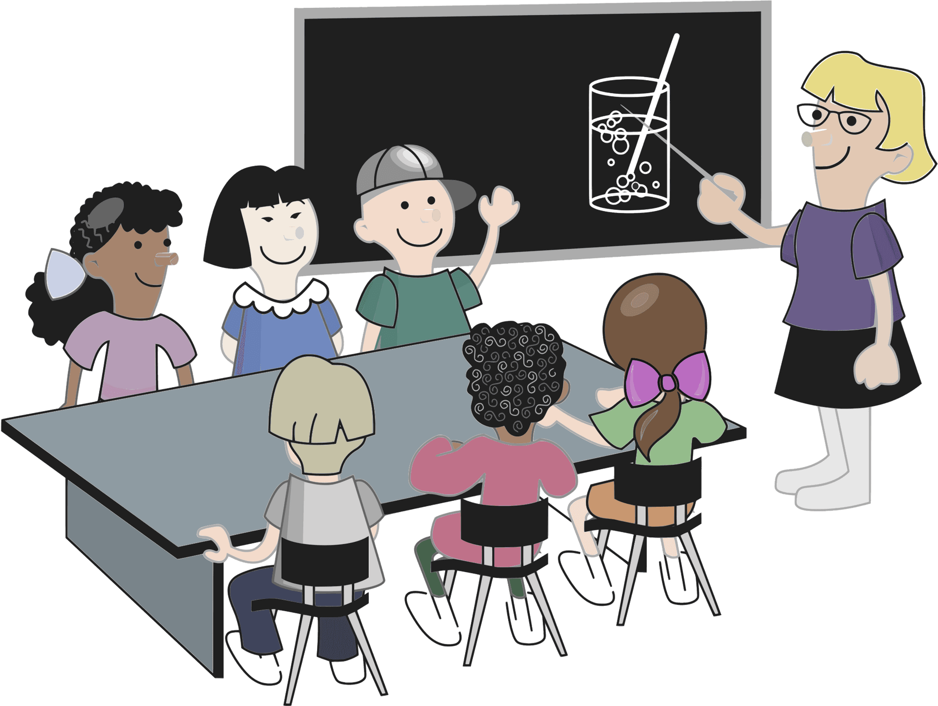 Animated Classroom Interaction PNG